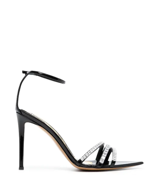 Alexandre Vauthier crystal-embellished 85mm leather sandals Black AVI3001001