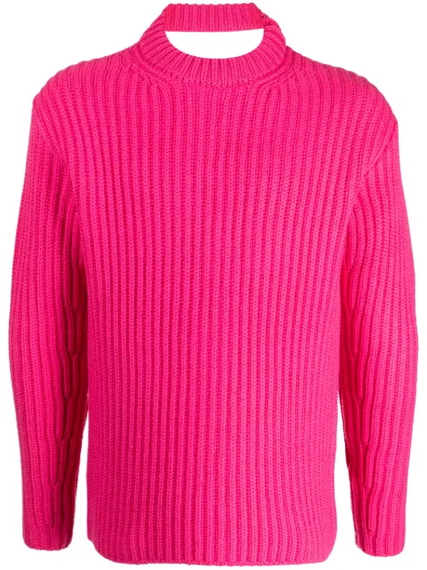 Botter cut-out ribbed-knit merino jumper Pink MN7033