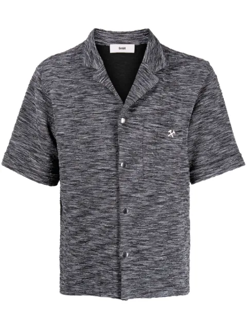 GmbH logo-plaque mélange-effect shirt Grey BJANEAW23
