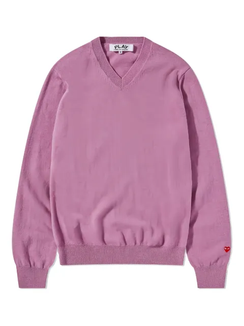 Comme Des Garçons Play V-neck logo-detail sweater Purple P1N089