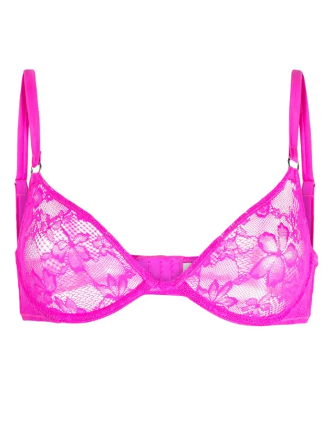 Fleur Du Mal Le Stretch lace demi bra Pink BR03890772