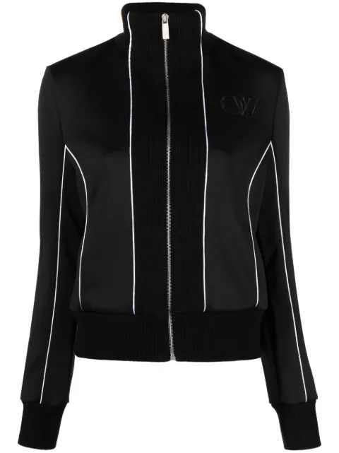 Off-White contrast-trim stretch-cotton track jacket Black OWVC007F23JER0011010