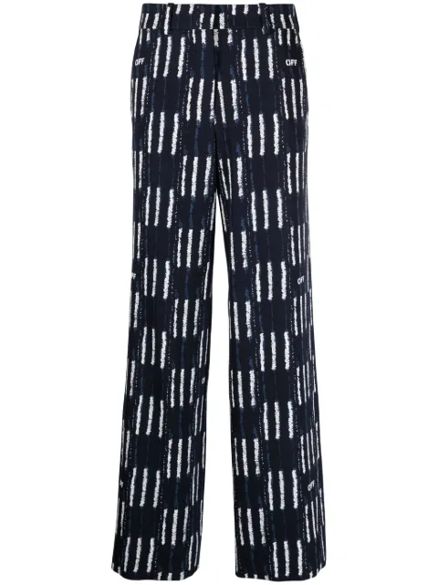 Off-White Shibori graphic-print wide-leg trousers Blue OWCA174F23FAB0034701