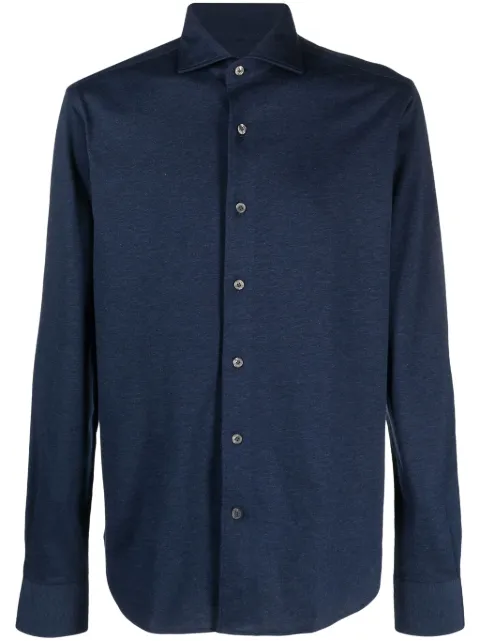 Orian mélange-effect long-sleeve shirt Blue WJ0202J159
