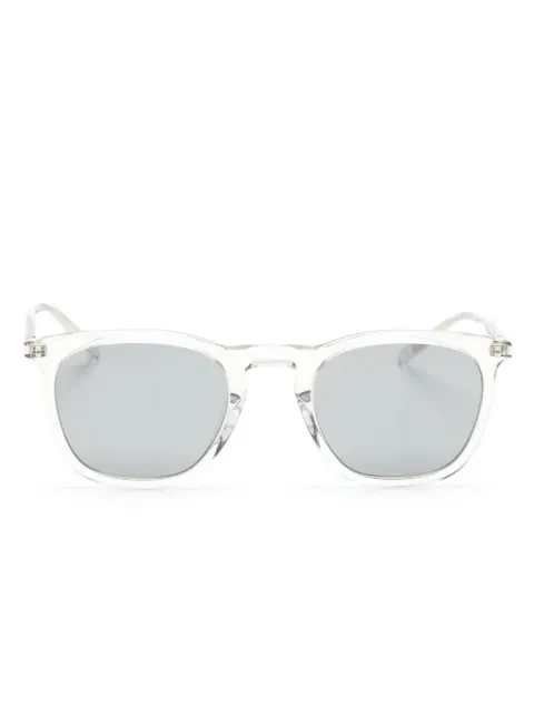 Saint Laurent Eyewear logo-engraved square-frame sunglasses Neutrals SL623