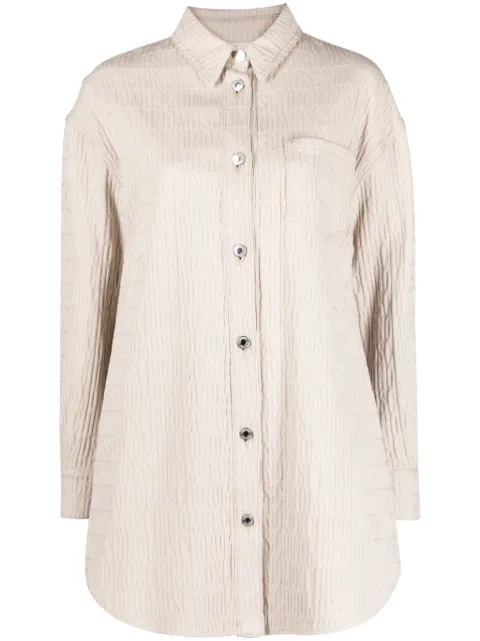Moschino logo-jacquard shirt minidress Neutrals A04162723