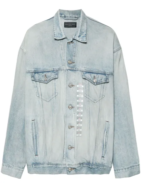 Balenciaga logo-patch jacket Blue 767947TDW144016