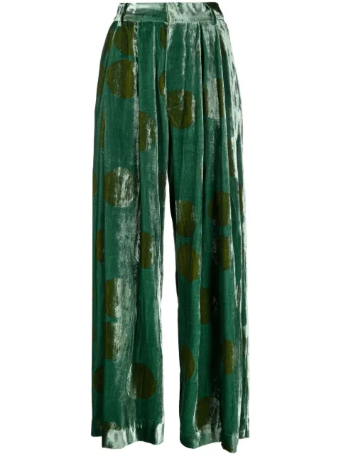 Uma Wang pleat-detail wide-leg trousers Green W3WUW3013
