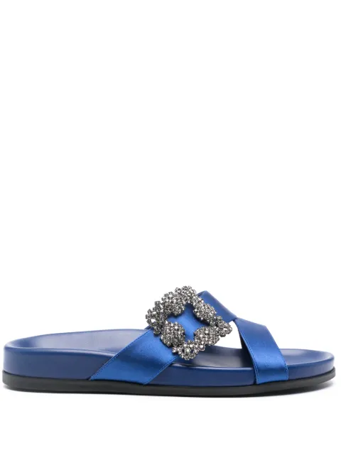 Manolo Blahnik Chilanghi crystal-embellished sandals Blue 2231500