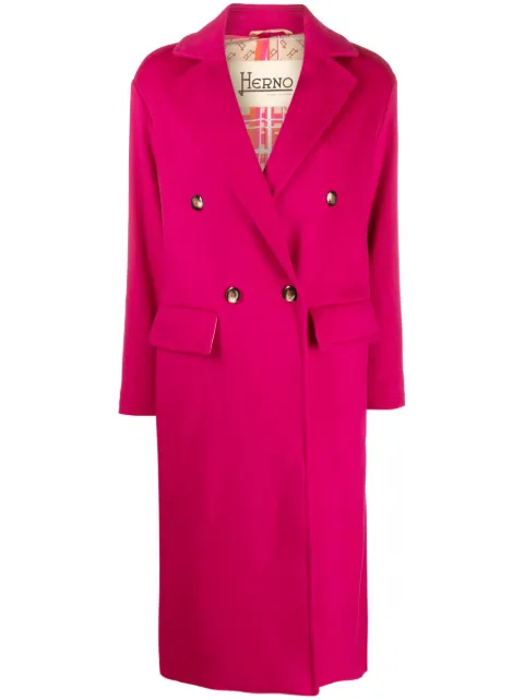 Herno double-breast virgin wool coat Pink CA000488D33313