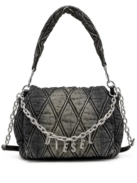 Diesel Charm-D diamond-quilted shoulder bag Black X09596P6330