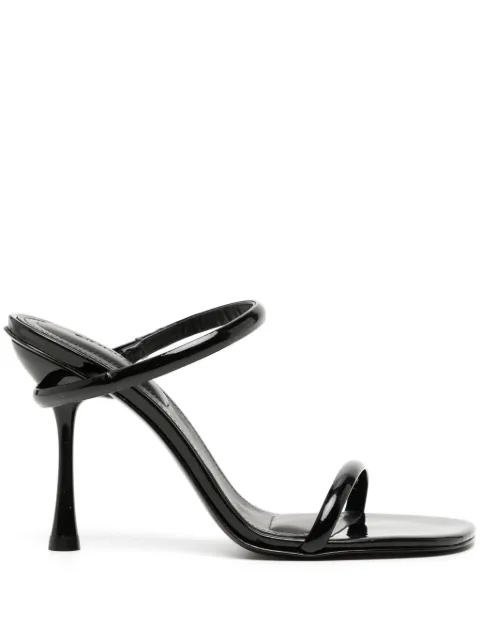 SIMKHAI Siren 90mm leather sandals Black 423S006PAT