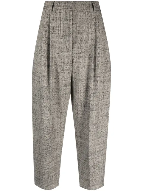 Stella McCartney pleated cropped wool trousers Neutrals 5919643CJ700