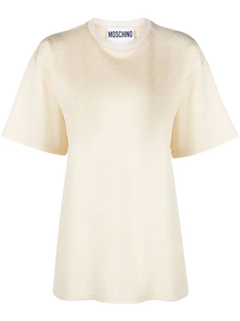Moschino logo-print T-shirt Neutrals A07012745