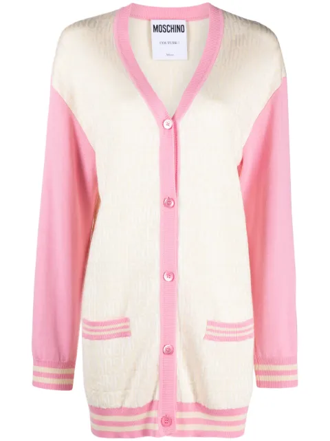Moschino monogram-jacquard cardigan Neutrals A09032700