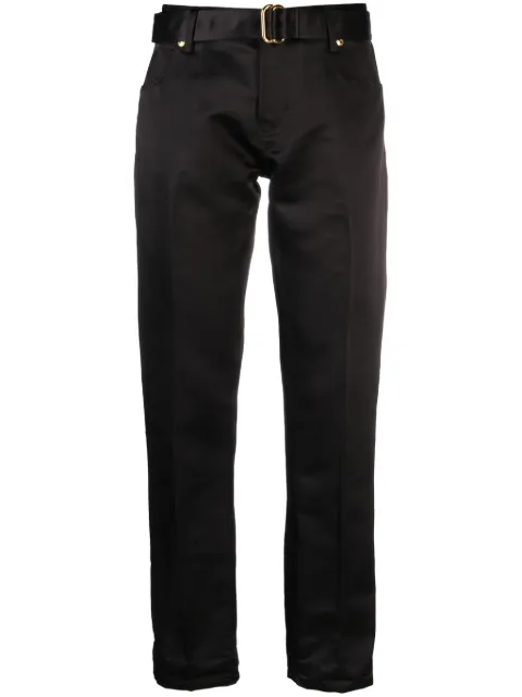 TOM FORD duchesse-satin silk boyfriend trousers Black PAW143FAX671