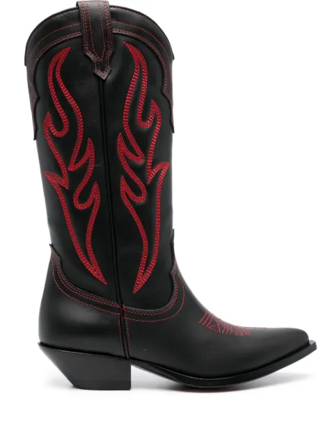 Sonora Santa Fe leather cowboy boots Black SANTAFE35CALF