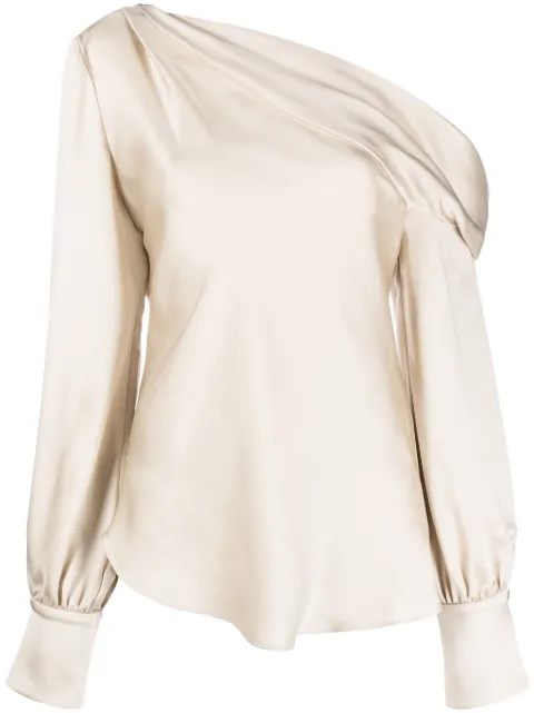 SIMKHAI Alice one-shoulder top Neutrals SI2081Q