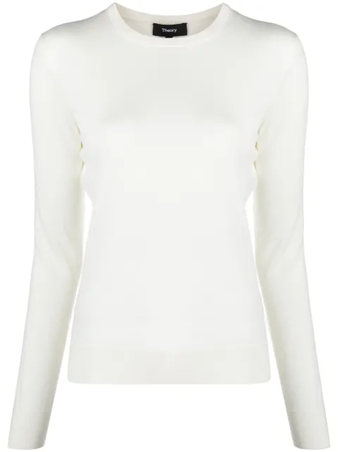 Theory long-sleeve wool jumper White I1211702CX1