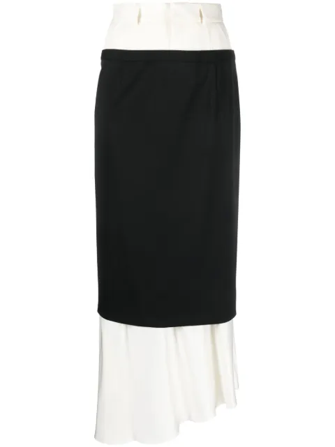 MM6 Maison Margiela layered asymmetric maxi skirt Black S62ME0003S47848
