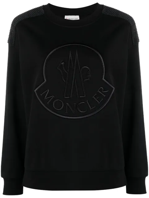 Moncler logo-embroidered cotton-blend sweatshirt Black I20938G00042899U5