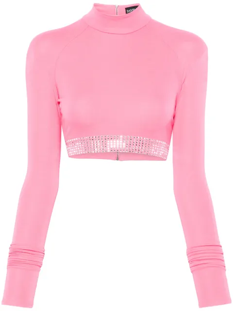 David Koma rhinestone-embellished crop top Pink RE24DK77T