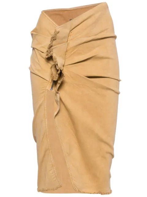 Rick Owens DRKSHDW EDFU front-slit denim skirt Brown DS01D1341SCF