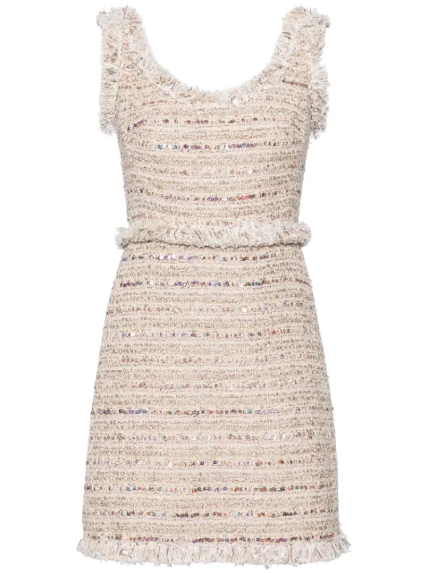 Giambattista Valli sequin-embellished tweed dress Neutrals 24SSPVCA509008BOU