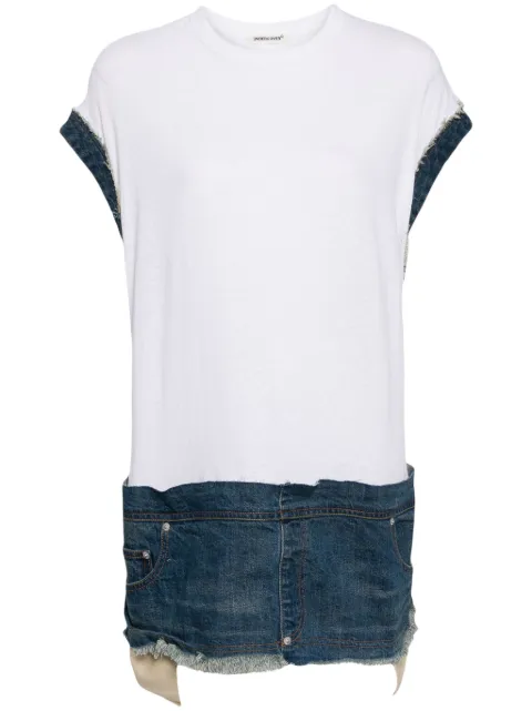 Undercover denim-trim cotton top White UP1D18032