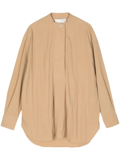Studio Nicholson long-sleeve band-collar blouse Neutrals FRINKSNW1369