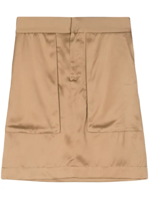 SA SU PHI panelled elasticated-waistband skirt Brown S24206