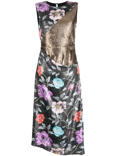 Puppets and Puppets Mother floral sequin midi dress Multicolour PS24D41