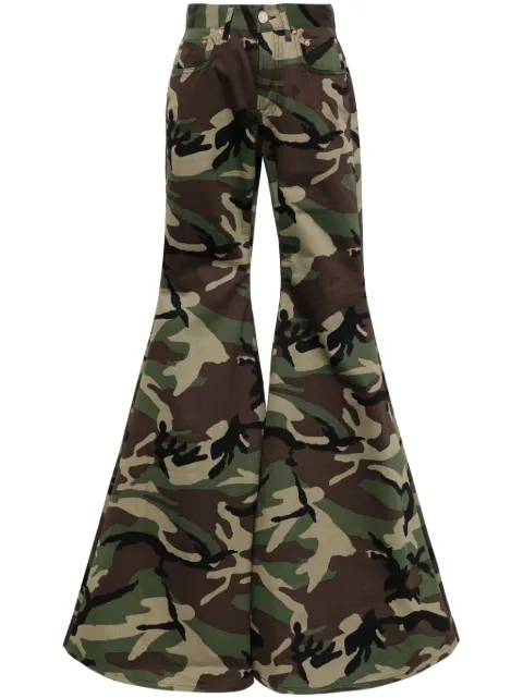 VETEMENTS camouflage-print flared trousers Green WE64PA200Z