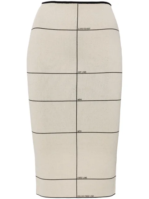VETEMENTS intarsia-knit high-waisted skirt Neutrals WE64KN360O