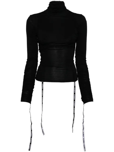 VETEMENTS logo-strap roll-neck top Black WE64LS100B