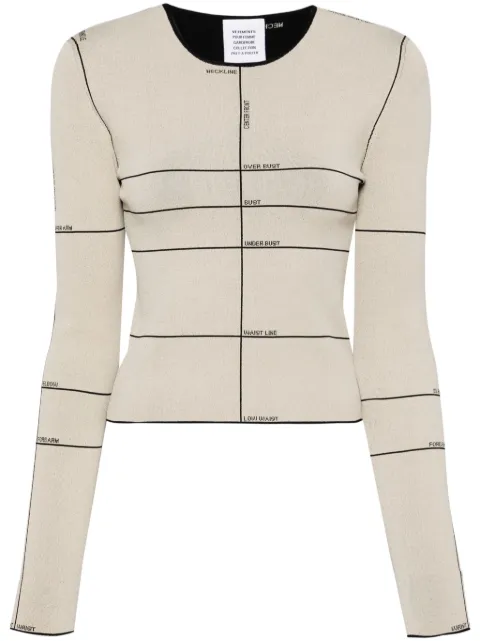 VETEMENTS intarsia-knit long-sleeved top Neutrals WE64KN330O