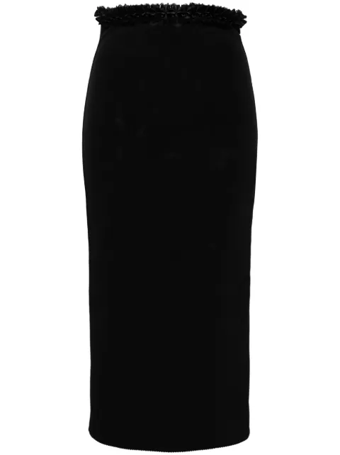 MACH & MACH ruffle-trim pencil skirt Black R24CS100PZ05600