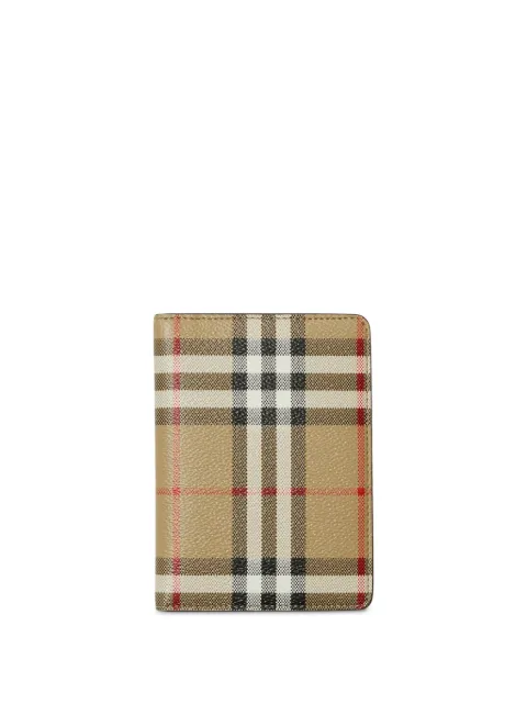 Burberry Vintage Check-pattern logo-stamp passport holder Neutrals 8073975