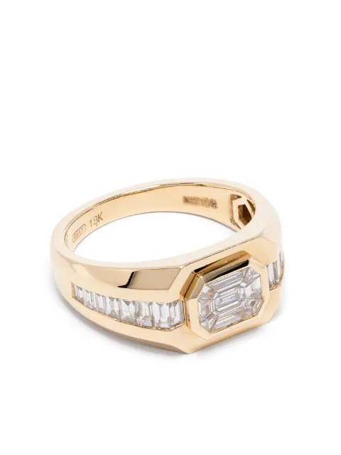 SHAY 18K yellow gold illusion diamond signet ring Gold SMR26