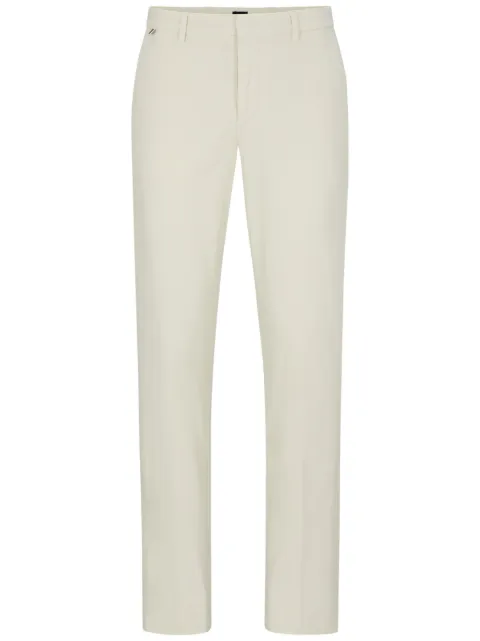BOSS mid-rise slim-cut trousers Neutrals 50487966