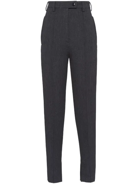 Prada high-rise natté trousers Grey P235HS2321ZQB