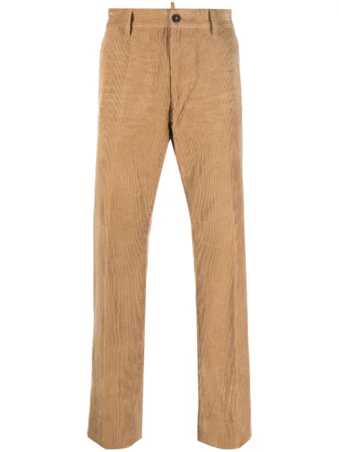 DSQUARED2 corduroy straight-leg trousers Neutrals S71KB0567S78132