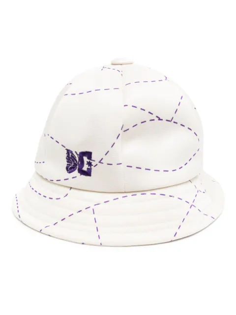 Needles logo-embroidered bucket hat White MR610