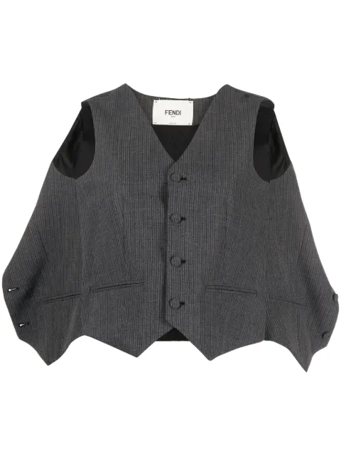 FENDI deconstructed pinstripe wool waistcoat Grey FT5984AHL5