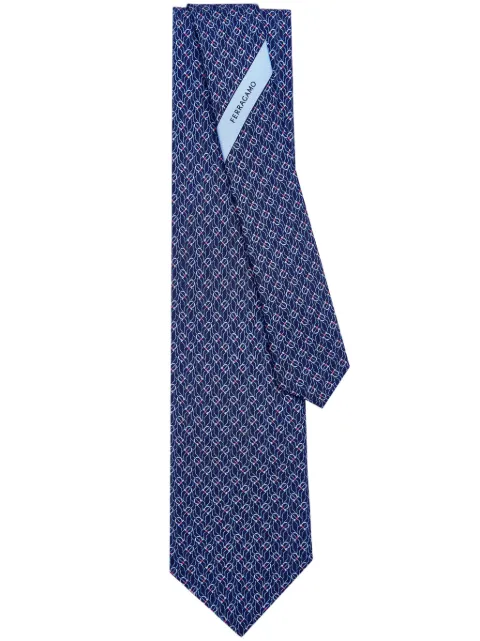 Ferragamo tetris print silk tie Blue 768562