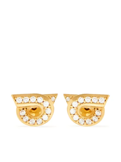 Ferragamo Gancini rhinestone-embellished earrings Gold 770442