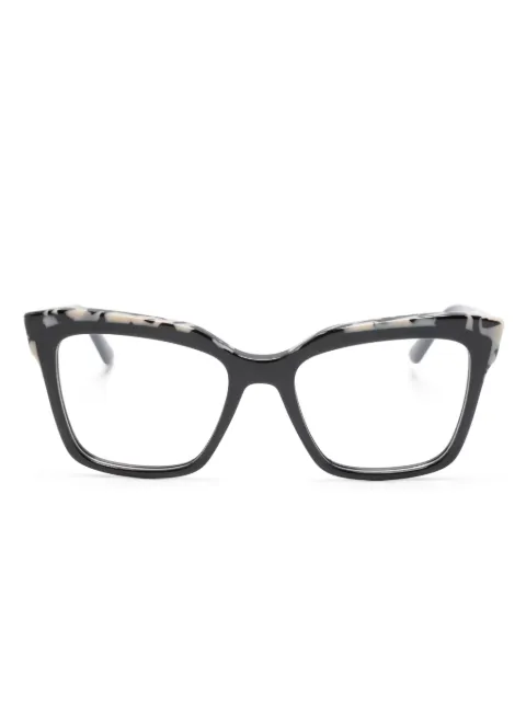 Karl Lagerfeld marbled-pattern square-frame glasses Black KL6130