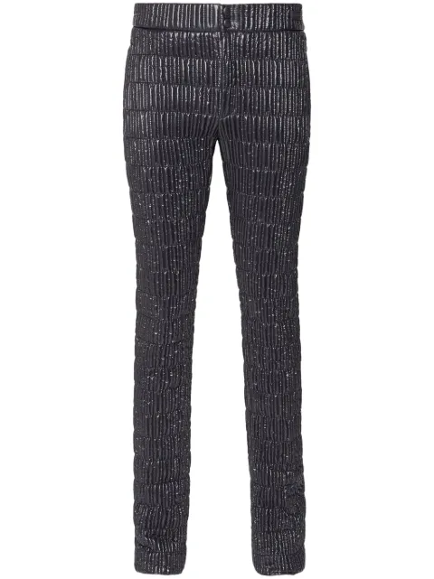 Ferragamo metallic-finish padded trousers Black 770389