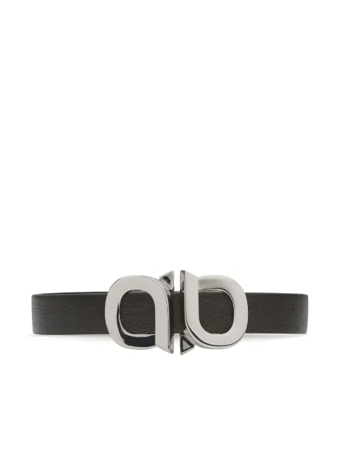 Ferragamo Gancini-buckle leather bracelet Black 771334