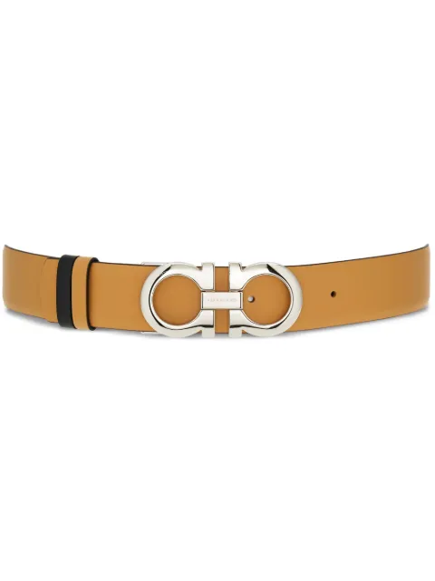 Ferragamo Gancini-buckle reversible leather belt Neutrals 771048